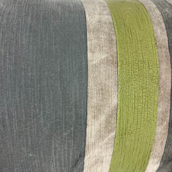 Galbraith and Paul Pillow Hand Block 30X13 Multi stripe Mist/Citron Velvet Down - Picture 6 of 12